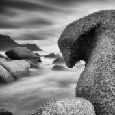 black and white seascape photography Maidens cove