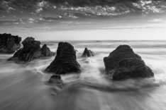 black and white seascape photography