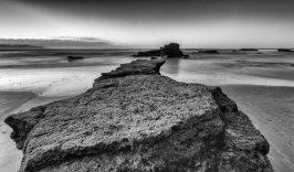 black and white seascape photography - Swartvlei beach