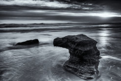 black and white seascape photography - Sedgefield Beach