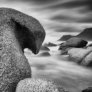 black and white seascape photography Maidens cove