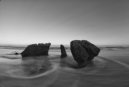 black and white seascape photography